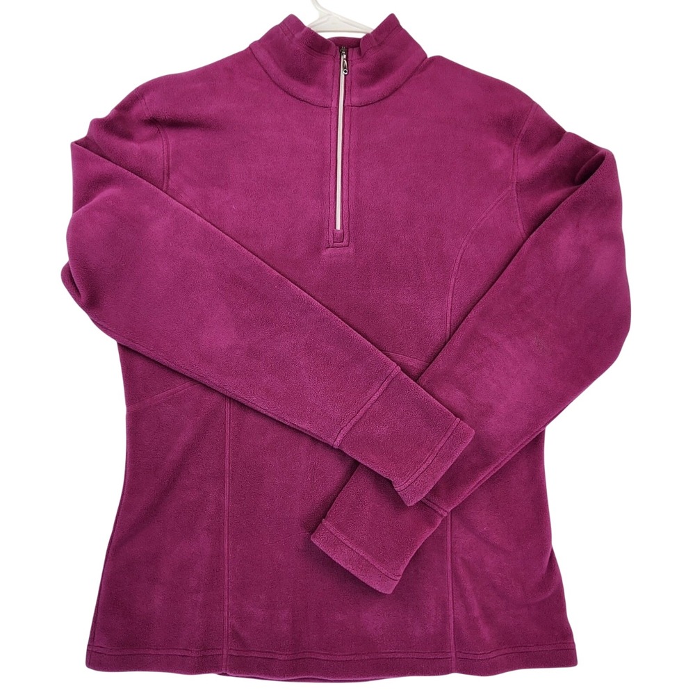 Obermeyer Large Magenta Pink Fleece Quarter Zip Pullover Ski Winter Gorpcore